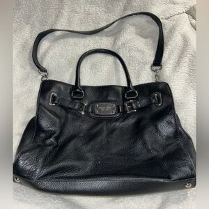 Michael Kors Leather Large Black Pebbled Hamilton
